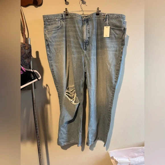 NWT Good American Good Standard Baggy Jeans in Indigo886 Plus size 28 - Picture 2 of 4